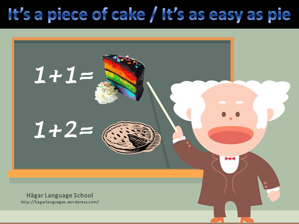 Today S Idioms It S A Piece Of Cake It S As Easy As Pie Hagar Language School